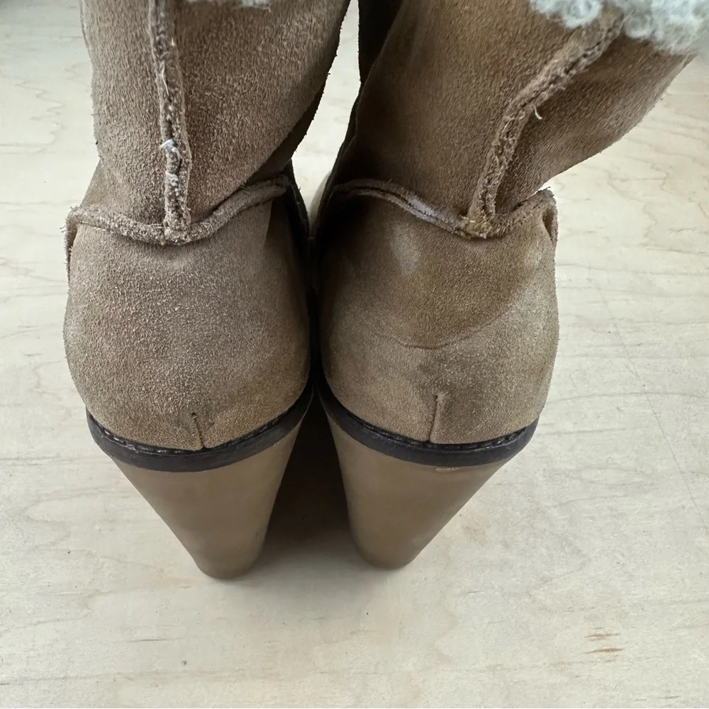 Michael Kors wedge Boots with Fur Trim